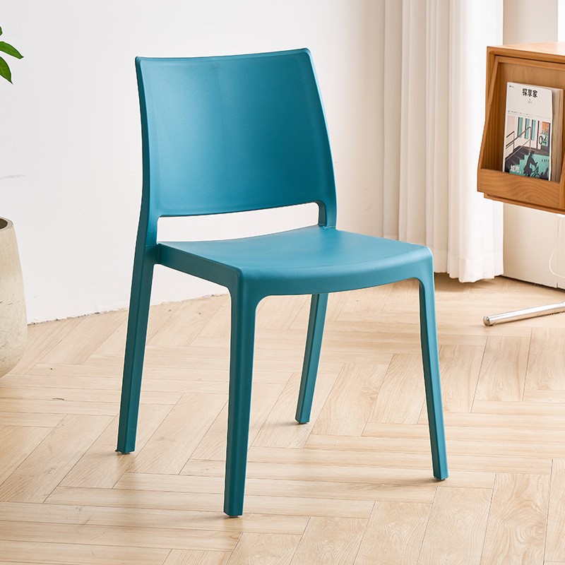 Sillas de plástico caseras apilables sillas de almacenamiento ligeras sala de estar cocina sillas de mesa de comedor robustas taburetes de respaldo de color