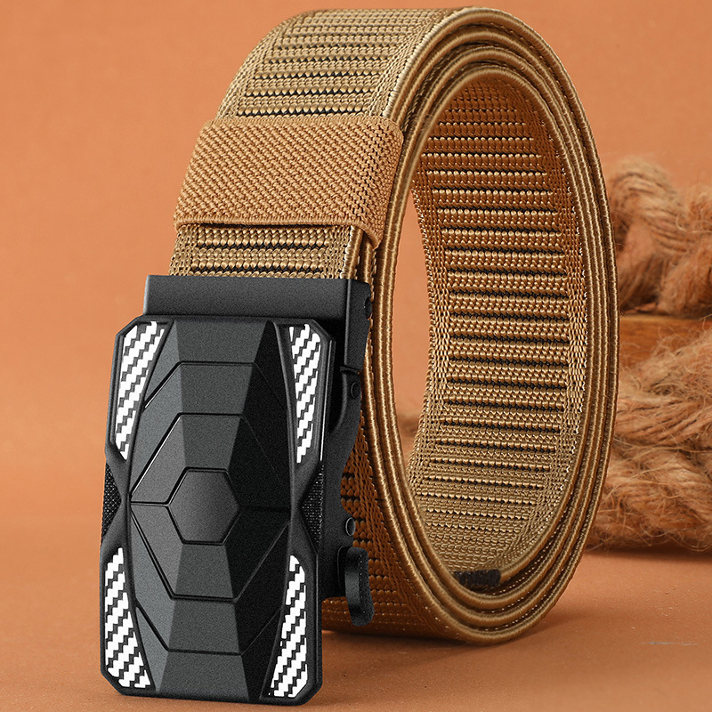 Novo cinto tático masculino de nylon com fivela automática de liga metálica para esportes ao ar livre._voghion.com