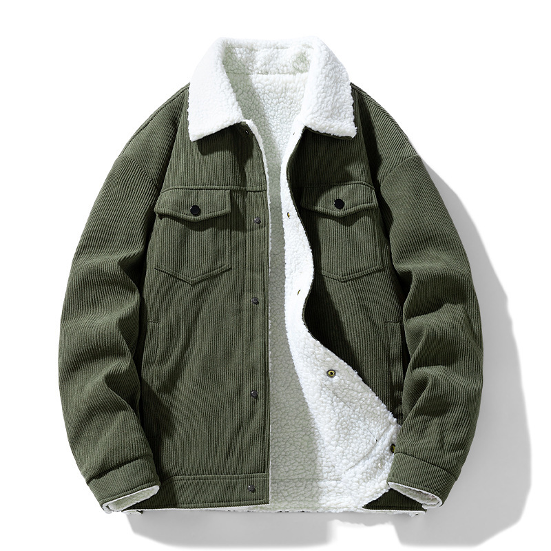 冬の新型男性のレトロなファッションブランドとベルベットの保温襟付き綿服ファッションカジュアルな綿服|undefined