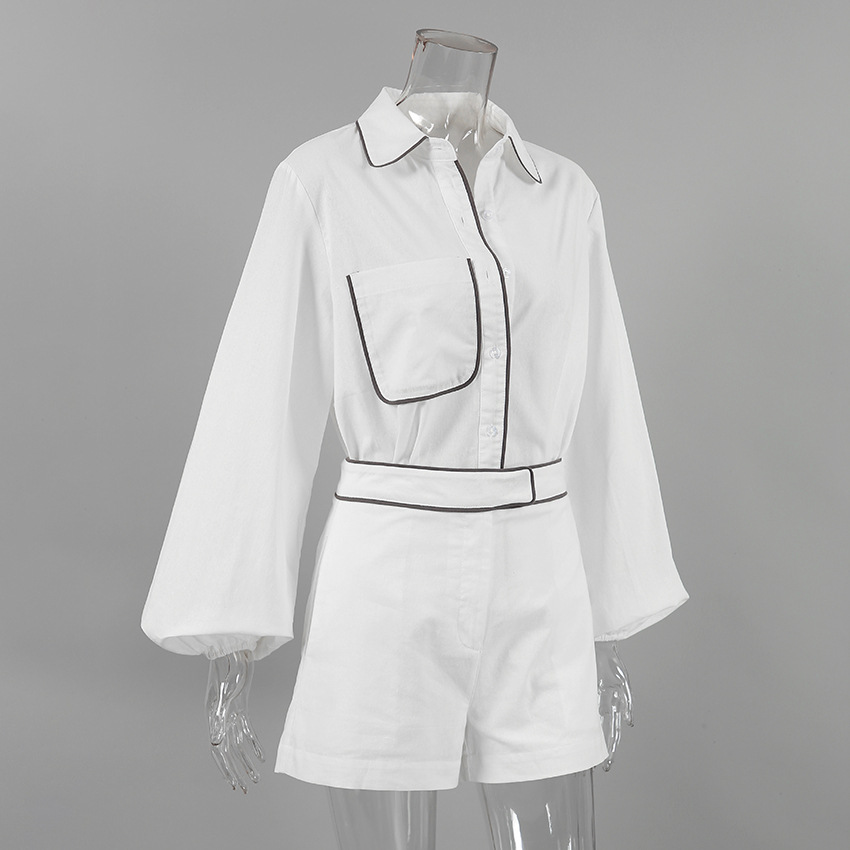 238g Weight Long Sleeve Sleeve Length Cotton Fabric Type Pant Co-ord Set Sets Type 2 Pieces Set Quantity Holiday, Outdoor, Daily Occasion Turndown Neckline Regular Fit Fit Type Solid Color, Lines Pattern Summer, Spring Season Women's Gender Pocket Design Streetwear Style Holiday Outdoor Daily Women's Streetwear Solid Color Lines Cotton Pocket Pant Co-ord Set Shorts Sets 1