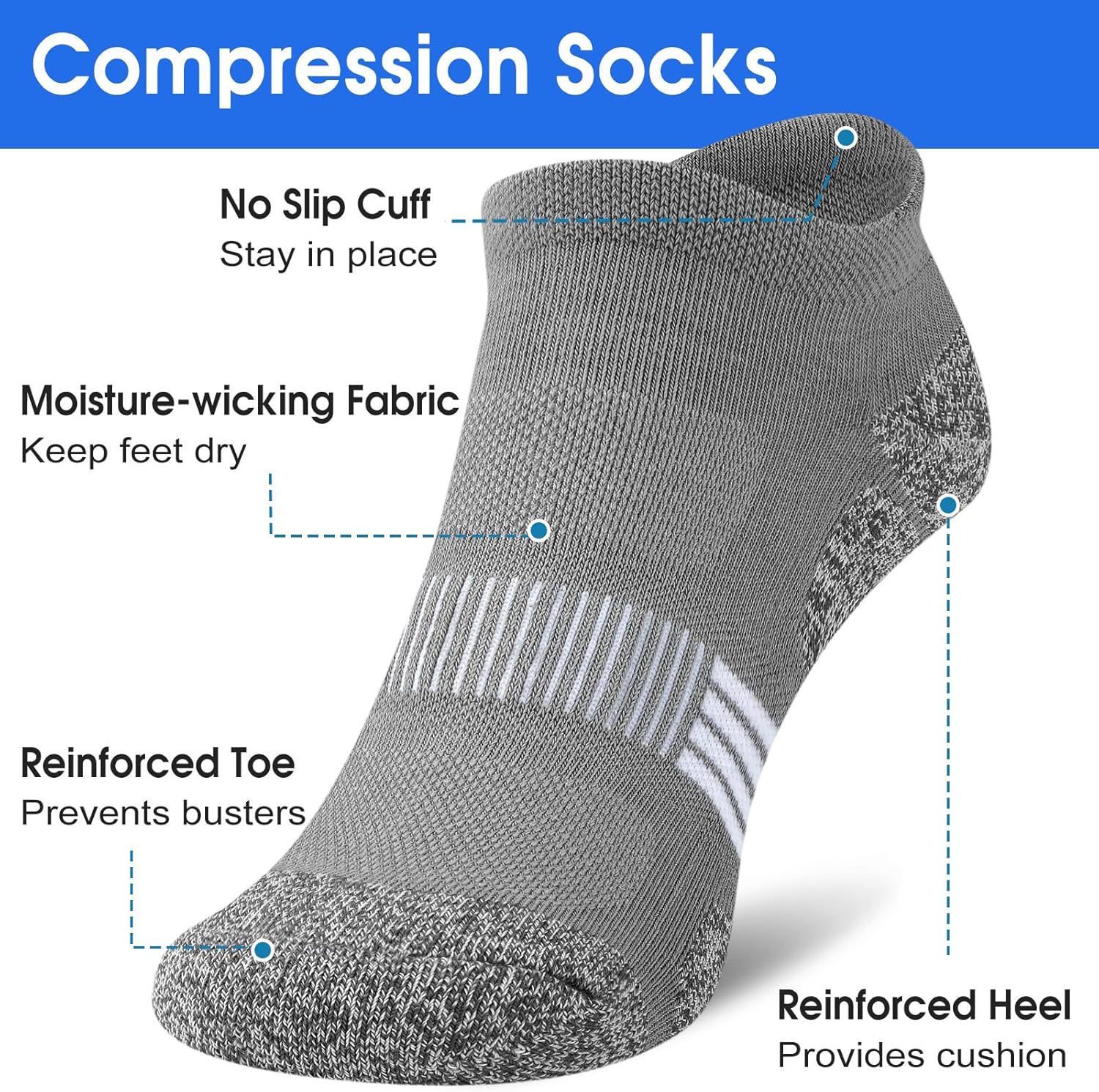 スポーツの靴下の男性のショートソックスの耳の滑り止めのバドミントンのバスケットボールのタオルの底のマラソンの専門のランニングの靴下の圧縮の靴下