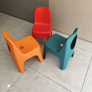 Plastic Stool Anti-Fall Kindergarten Thickeneded Medium Back Chair Anti-Slip Stool Baby Stool Adult Middle-Aged and Elderly