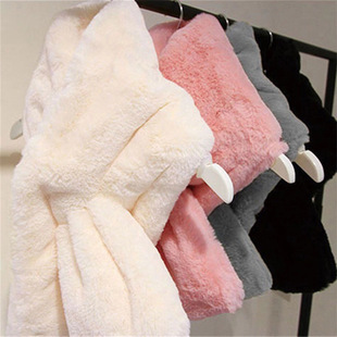Dropshipping Korean Style Winter New Imitation Fur Thickeneded Comfortable and Warm Imitation Rabbit Fur Scarf Women's Pure Color Scarf