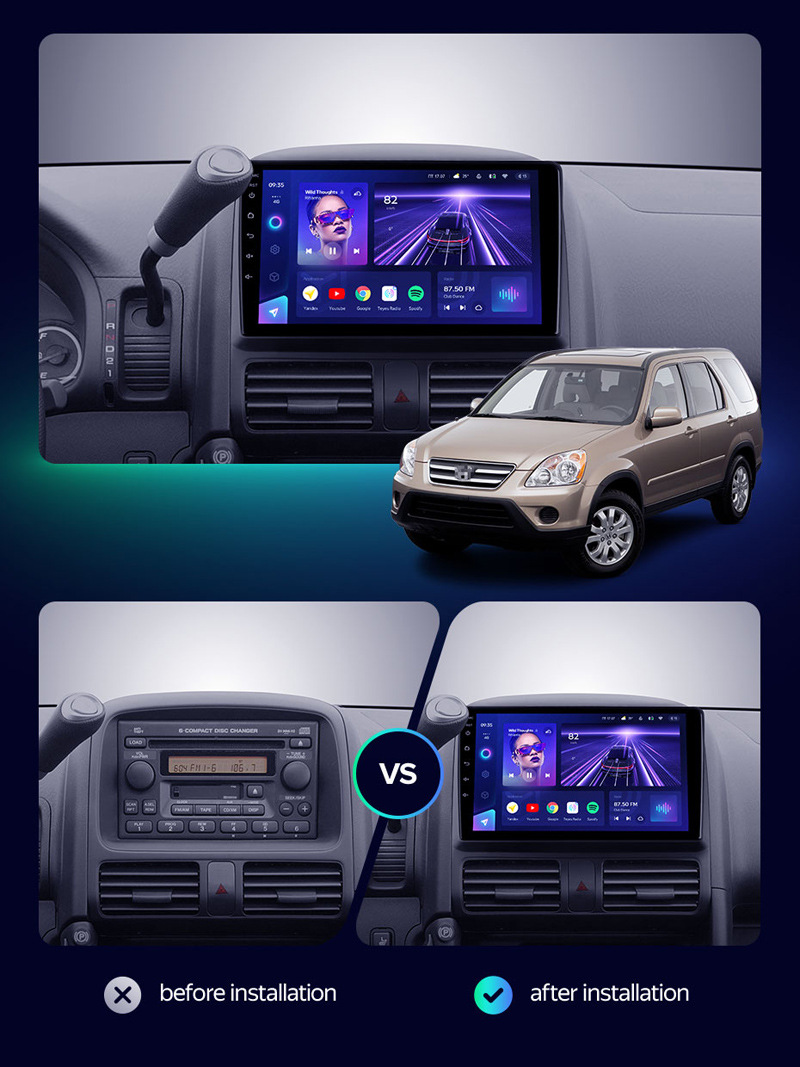 Suitable for 01-06 Honda Crv Car Navigation, Carplay, Android Large-Screen Navigation, Intelligent Audio-Visual Gps Navigation