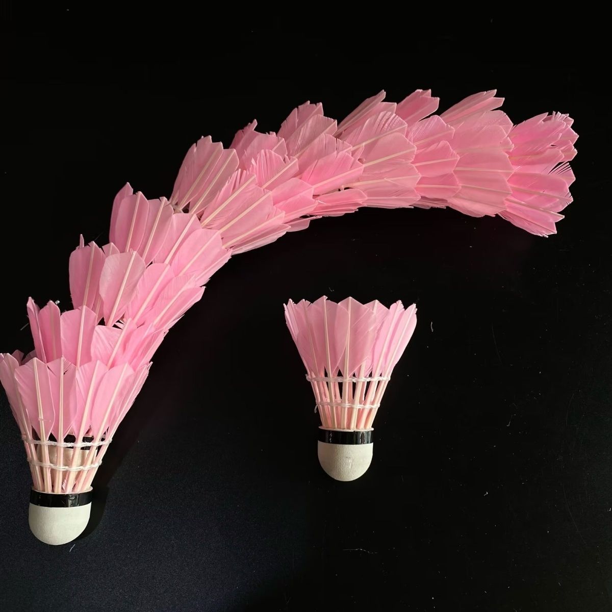 12-Pack Durable Colorful Goose Feather Badminton Shuttlecocks for Indoor and Outdoor Training, Wind-Resistant, Slow Speed