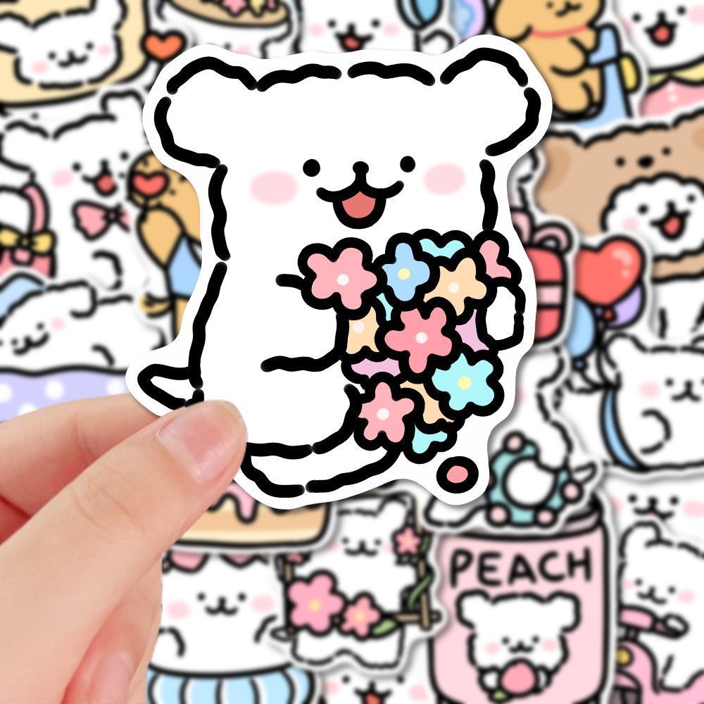 100 Cute Line Drawings of Puppies, Super Cute Cartoon Stickers, High-Looking Animal Accounts, Kidsren's Mobile Phone Case Stickers