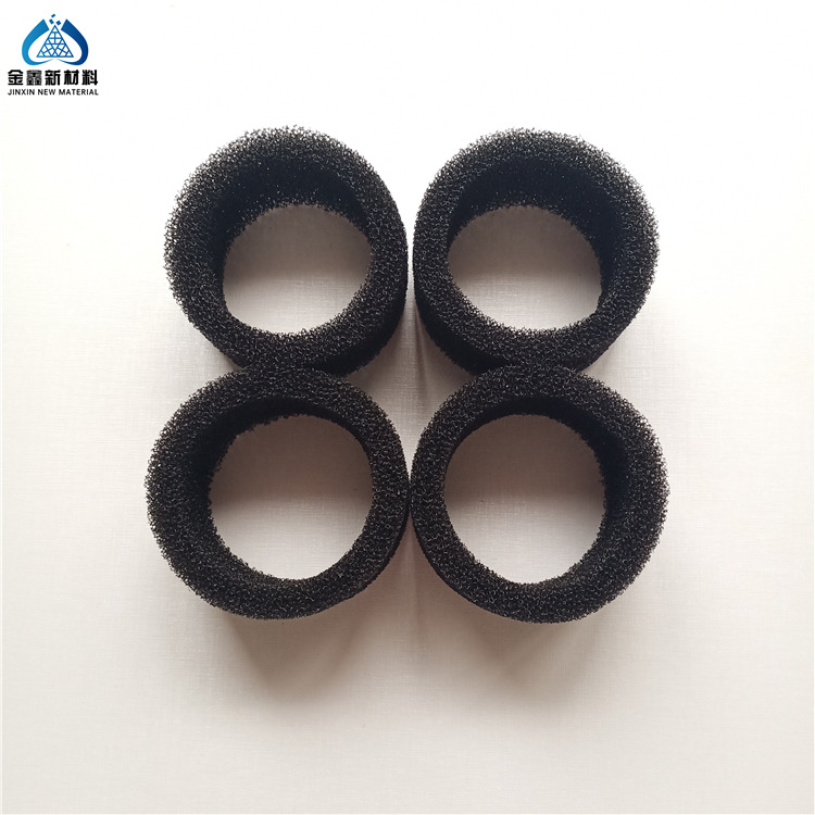 供应黑色35ppi泳池过滤棉管柱 黑色爆破中孔海绵污水初效过滤