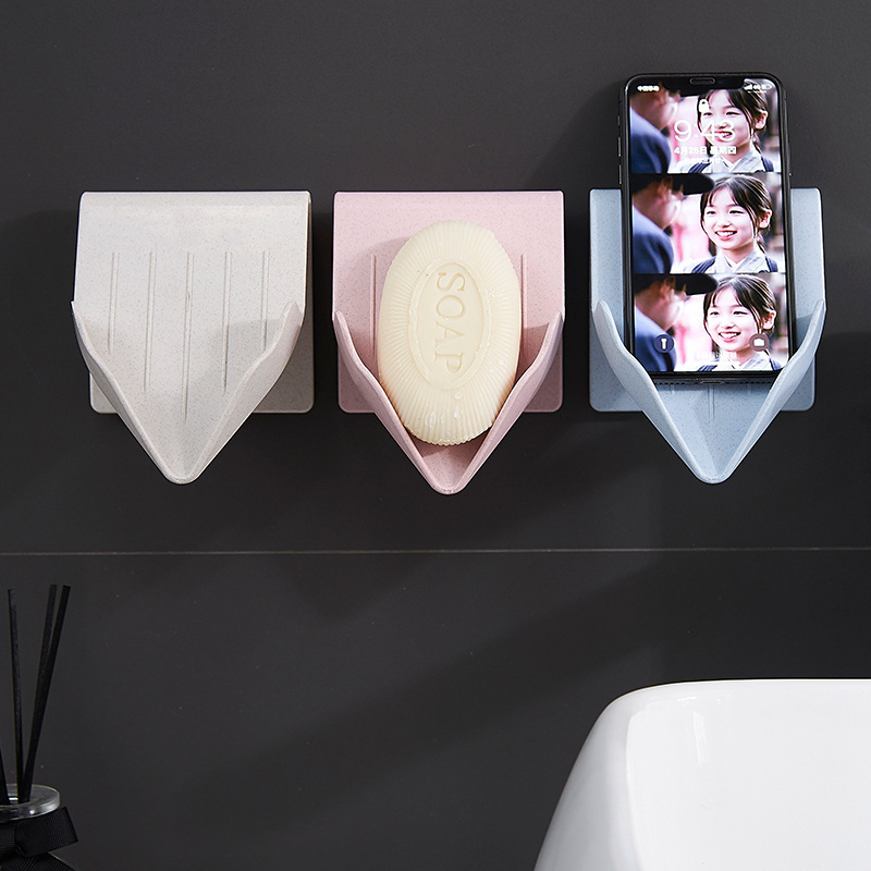 Creativo en forma de hoja caja de jabón ponche-libre de pie ventosa drenaje baño jabón rack caja de jabón de lavandería