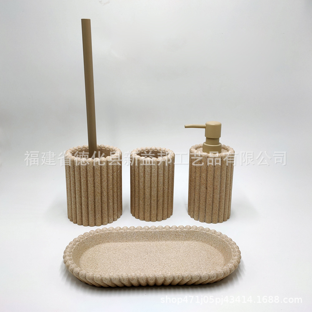 Baño de resina de cuatro piezas cepillo de dientes titular suministros de baño conjunto simple moda baño suministros traje de lavado
