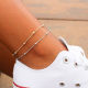Japanese and Korean-style Niche Cold-style Copper Satellite Chain Foot Accessories Women's All-match Simple and Exquisite Water Ripple Ball Chain Foot Chain