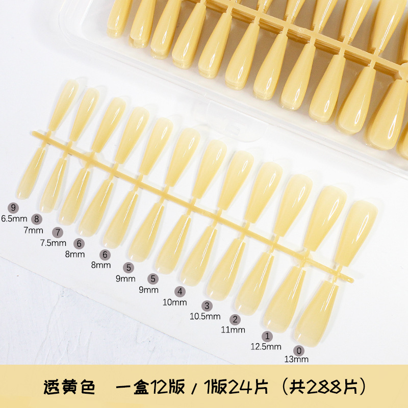 Nuevo 288 unidades en caja de esmalte de uñas tabletas hielo transparente Ballet uñas falsas uñas tabletas pasta completa productos terminados al por mayor