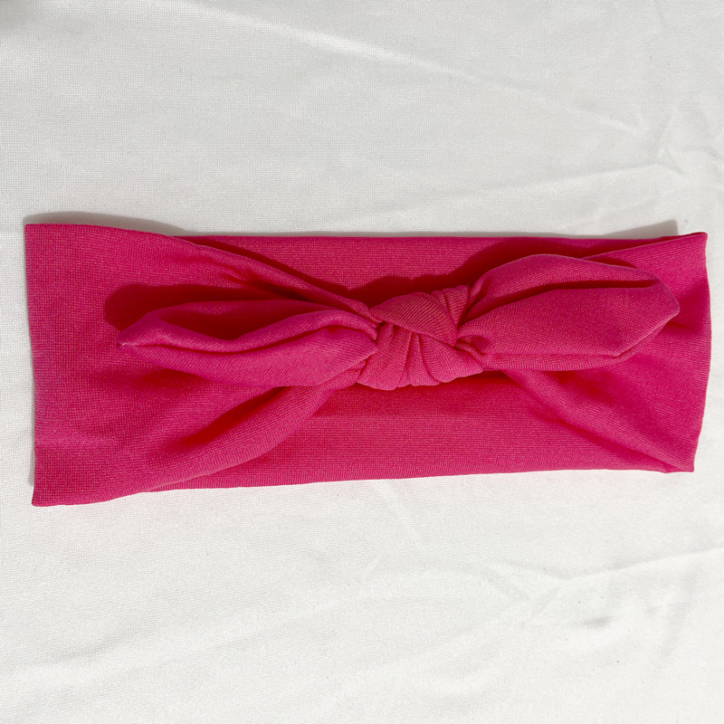 Estilo europeo y americano lindo suave lindo conejo oído diadema color sólido tela anudada banda de Pelo elástico algodón maquillaje cara lavado banda de pelo para las mujeres