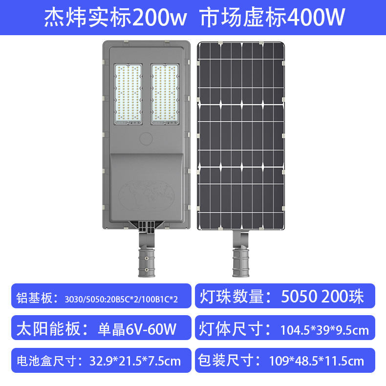 lámpara solar de calle de carretera lámpara de patio batería a prueba de rayos fundición de aluminio alta potencia led inteligente inducción inteligente