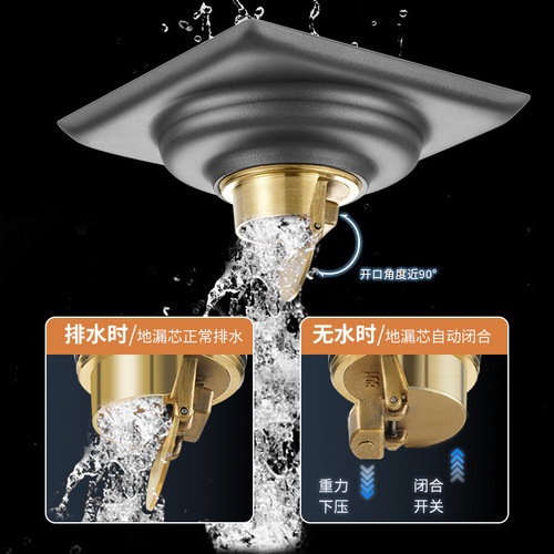 Stainless steel floor drain gun gray bathroom shower room toilet deodorant floor drain thickened household engineering floor drain wholesale