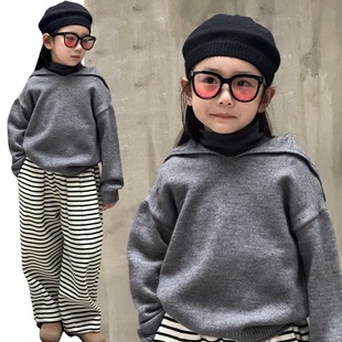 Xuan Xuan sauce autumn and winter new children's clothing girls thick sweater children children's lapel sweater long sleeve wool