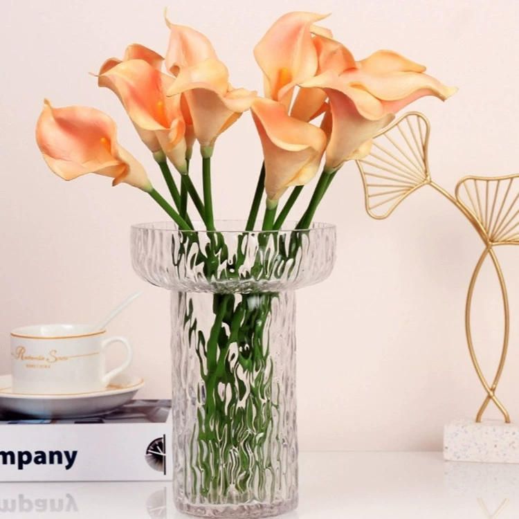 Креативный новый стиль факел узор бутылка корпус Прозрачная стеклянная ваза Финляндия Цветочная композиция гостиная Рабочий стол домашнее мягкое украшение
