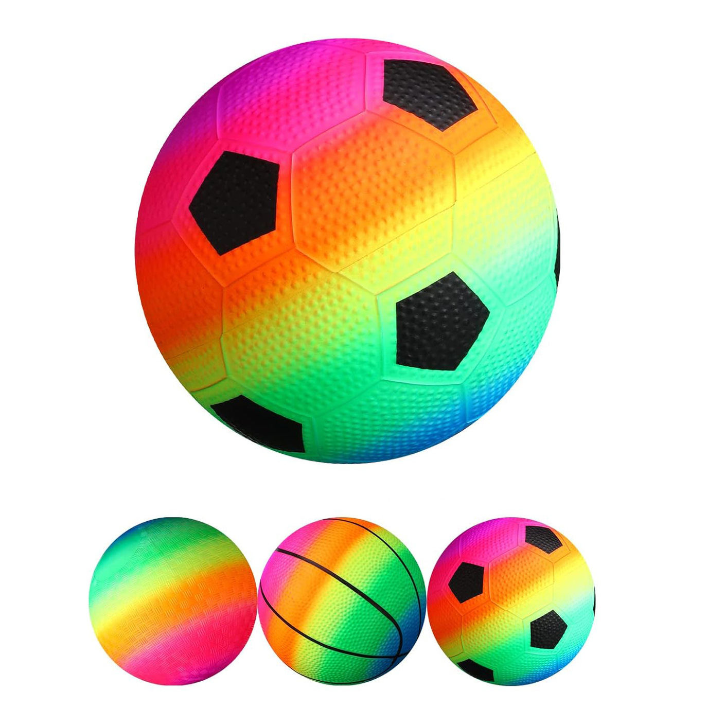 Pvc Rainbow Toy Ball Kidsren's Basketball and Football Combination Set American Vinyl Football Kidsren's Hand-Held Leather Ball