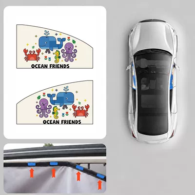 Car curtains, Sun Protection, Privacy Protection - ocean-main-driver-co-driver