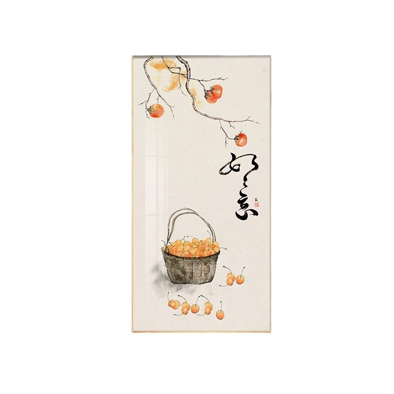 軽豪華入戸玄関装飾画感玄幻客間廊下背景壁壁画新中国式緑植通路掛け画|undefined