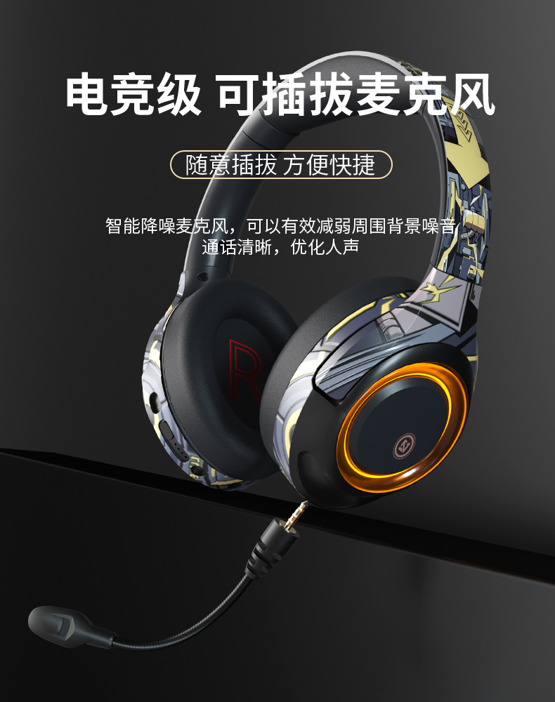 LULE Kabelloses Bluetooth-Kopfhörer Over-Ear Kabelgebundenes Gaming-Headset für Computer E-Sport-Kopfhörer Wasserdicht Sport Amazon Hot Model