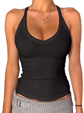 U 29281 Women's Ribbed V Neck Vest Ůʿ����