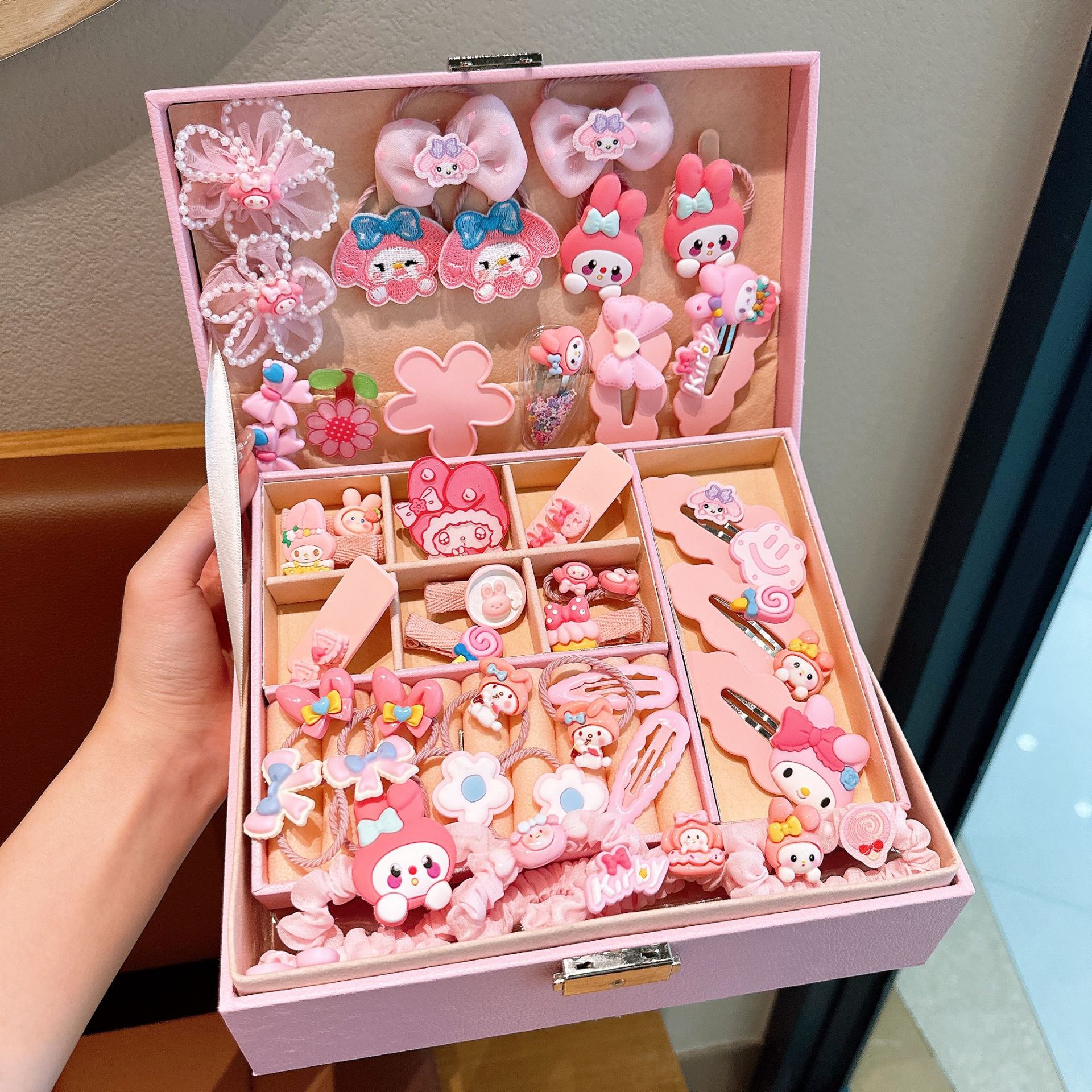 Regalos de cumpleaños de la escuela para niñas, regalos para niños, cajas de regalo, clipes de cabello, cajas de banda de goma para niñas, joyas para el cabello