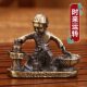 Antique collection antique make old bronze alloy dripping into gold boy push grinding stone grinding Metal Handicraft ornaments