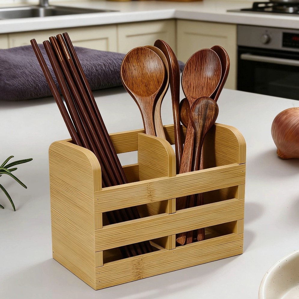 Escurridor de Palillos de Madera Multiuso para Cocina image 3