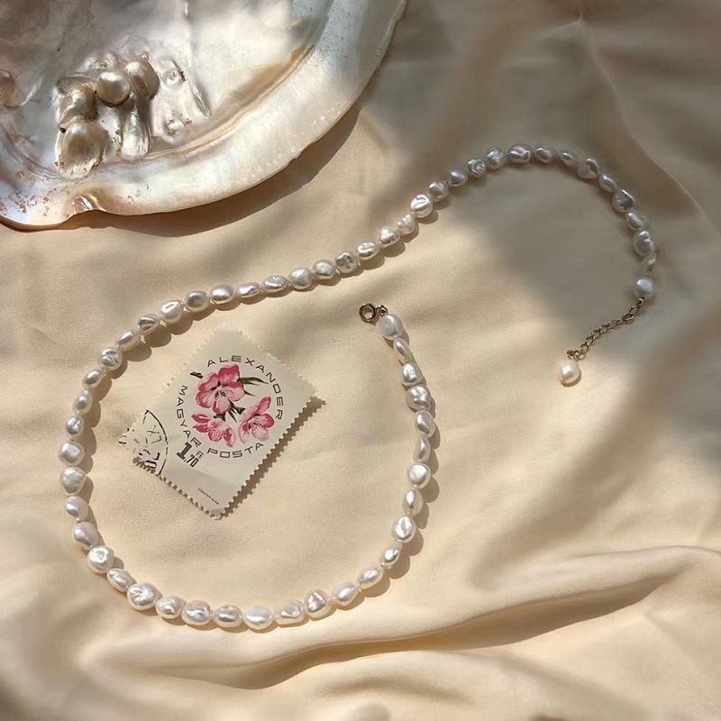 Collar de perlas de lujo para mujer con cierre magnético_voghion.com