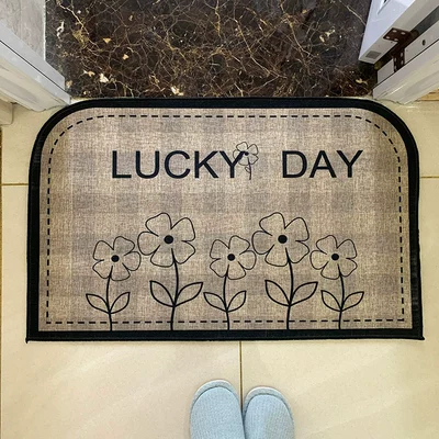 Avtomobil döşəmə paspasları — Wear-resistant Washable Door Mat - flax-holiday-time-4-semicircles-4060cm