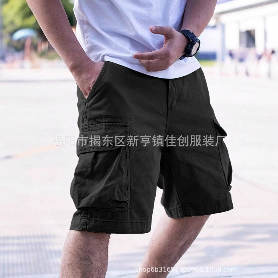 Прямые поставки от производителя: новые американские стильные шорты с эффектом потертости, свободные модные прямые брюки с большими карманами для мужчин