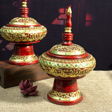 东南亚首饰盒收纳盒精致泰国实木手工耳饰发饰杂物储物盒泰式风格