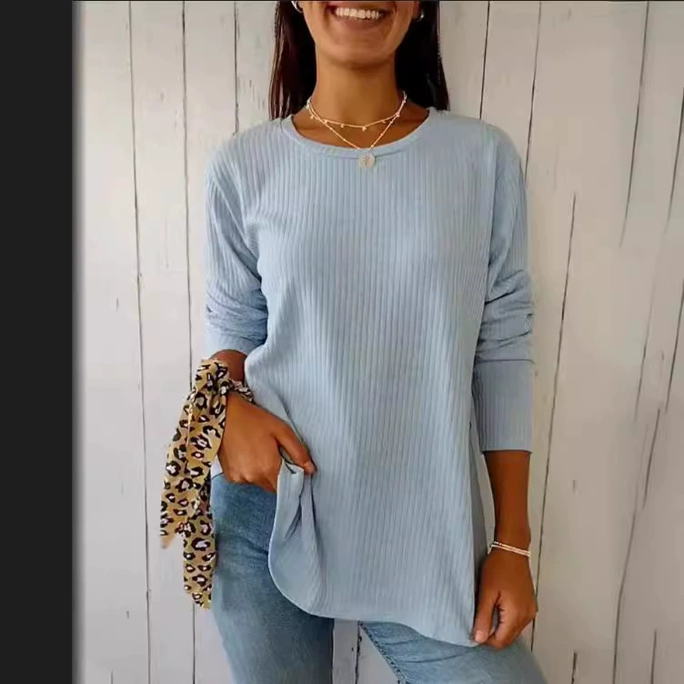 Весенне-летняя женская мода 2024 года. Популярная футболка Amazon, модная, универсальная, повседневная, стильная, брендовая, с уникальным девятнадцатимиллиметровым рукавом.