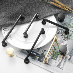 中式衣櫃銅拉絲實心拉手現代簡約黑灰色抽屜櫥櫃單孔家具五金把手