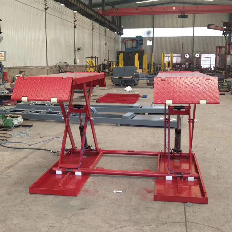 超薄小剪举升机4T双缸1.2米剪式举升机汽修保养升降平台