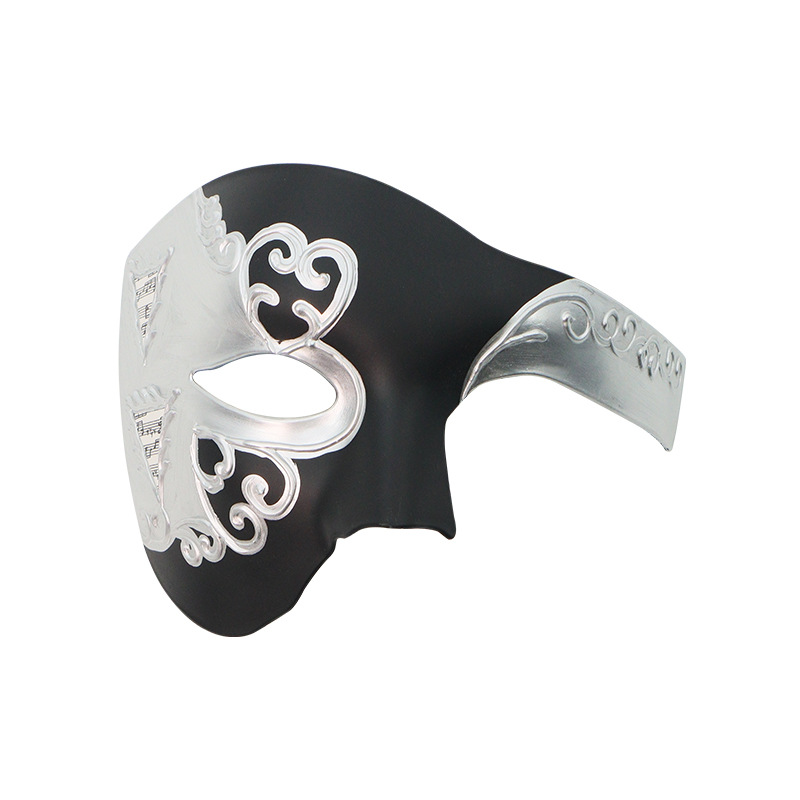 Máscara de media cara de nota de crack veneciana transfronteriza Máscara de fiesta de disfraces vintage para hombre Máscara de Halloween