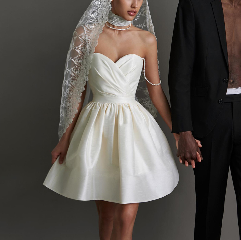 Foreign Trade European and American Clothing Dress Pleated Suspender Dress Sexy Elegant Rhinestone Skirt