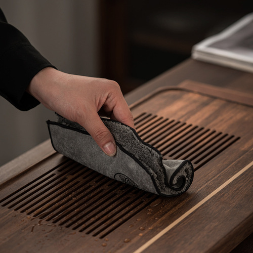 Absorbent tea towel, tea cloth, thickened Xiangyun tea table, tea tablecloth, Zen tea set towel, cotton and linen rag mat, tea table accessories