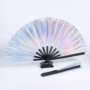 33cm digital printing kung fu fan handheld large holographic laser folding fan amazon cross-border folding fan