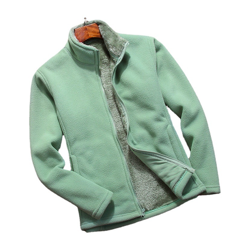 Chaqueta de pareja al aire libre transfronteriza de dos piezas de forro polar de coral para hombres y mujeres chaqueta a prueba de viento traje de alpinismo de esquí acuático