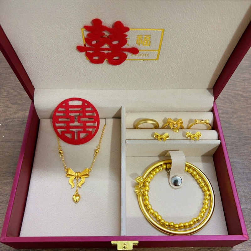 Набор фурнитуры для свадебного банкета на помолвку, сервировка стола, свадебная поддельная трехзолотая имитация, полный набор, трехзолотой семидельный набор, беглец принцессы для девочек