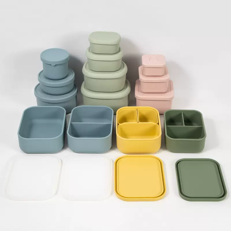 食品级硅胶饭盒上班族轻便可进微波炉加热保鲜盒密封便当盒套装