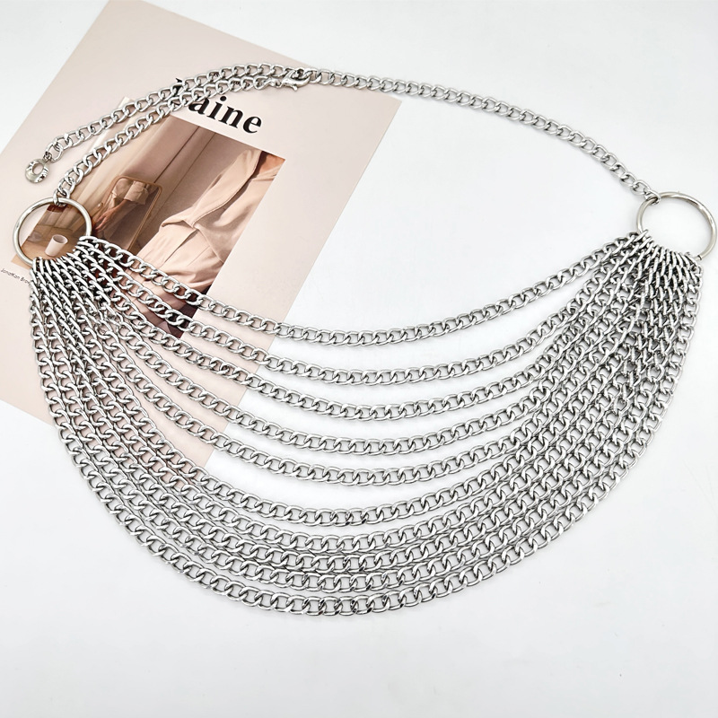 Sweet Solid Color Alloy Chain Women's Waist Chain 1 Piece display picture 7