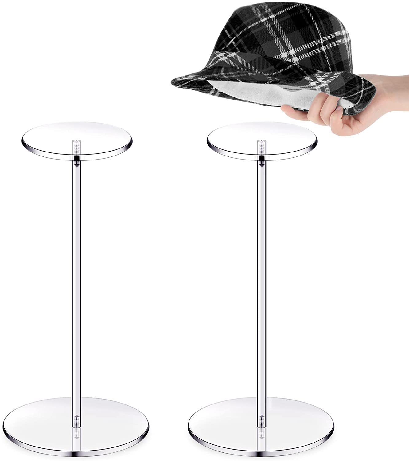 Transparent acrylic hat stand fake display stand round barbell base watch accessory display stand