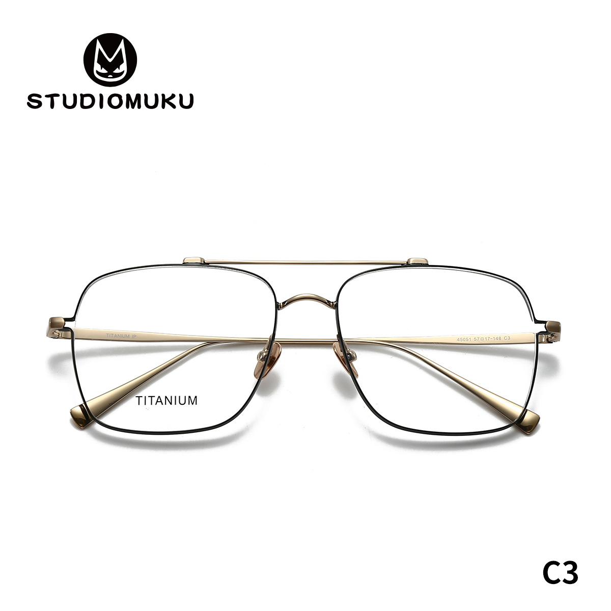 Gafas de madera STUDIOMUKU Marco de gafas de piloto Marco de gafas especial Marco de gafas retro pequeño y delgado