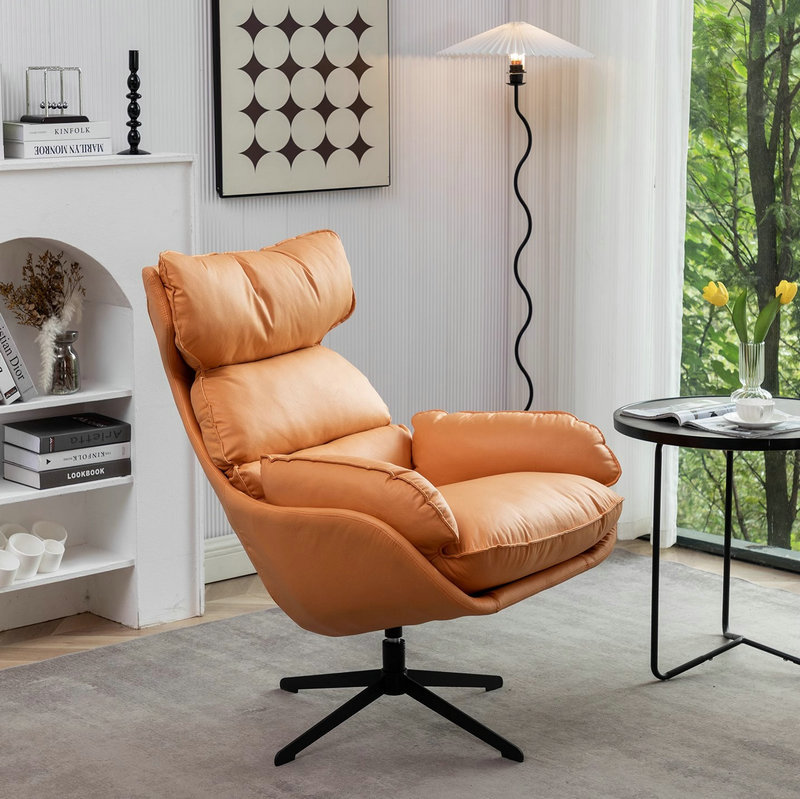 북유럽 간단한 홈 레저 호랑이 의자 단일 회전 소파 의자 조명 고급 발코니 거실 이동식 의자