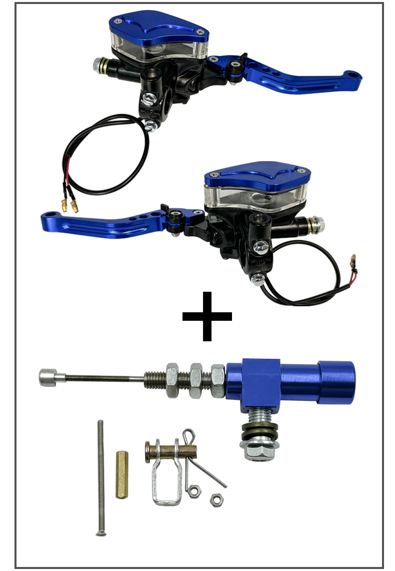 Motorcycle Modified 22mm Handlebar Hydraulic Brake Pump Set Universal Brake Pump Oil Pipe Brake Pull Pump Combination