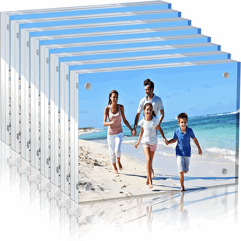 源头厂家透明亚克力相框水晶摆台简约亚克力强磁相框多款放相片架