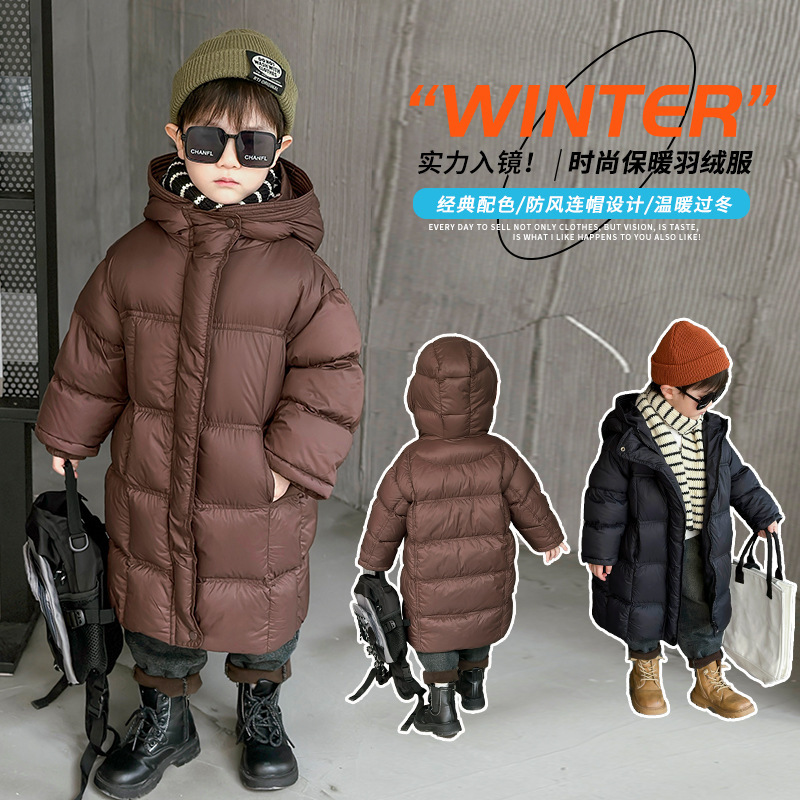 Boys' down Jacket Winter Children's Long White Duck down Warm Coat 2026 New Model Baby Winter Thickened Clothing Boys' down Jacket Winter Children's Long White Duck down Warm Coat 2026 New Model Baby Winter Thickened Clothing