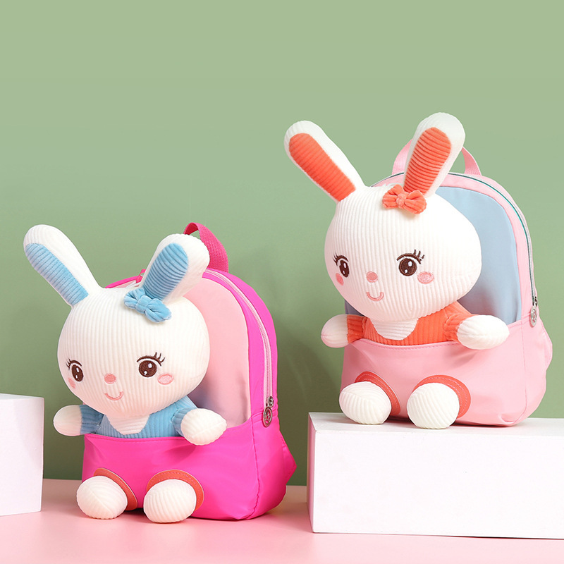 Mochila para niños 2022 nueva dibujos animados felpa kindergarten bebé mochila ligera mochila desmontable muñeca